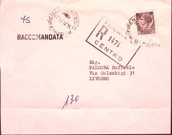 1974-Siracusana Lire 180 Isolato Su Raccomandata - 1971-80: Poststempel