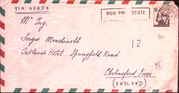 1966-Michelangiolesca Lire 100 Isolato Su Busta Posta Aerea Per La Gran Bretagna - 1961-70: Marcophilia