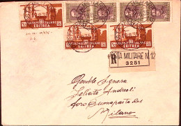 1936-Posta Militare N 12 C.2 (11.8) E Lineare Su Raccomandata Affrancata Eritrea - Eritrea