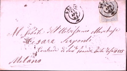 1864-LAGLIO C.2 (14.4) Su Lettera Completa Di Testo Affrancata De La Rue C.5 - Marcophilie