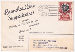 1956-VATICANO Papi E Basiliche Lire 12 (161) Isolato Su Stampe (29.11) Per La Fr - Autres & Non Classés