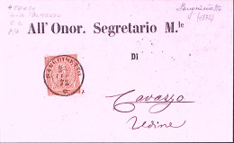 1872-SANGUINETTO C.2 (23.7) Su Circolare A Stampa Affrancata Cifra C.2,. In Arri - Marcophilie