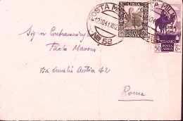 1941-Posta Militare/n.ro 58 (12.10) Su Busta Via Aerea Affr. Libia - Libye