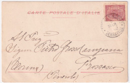 1902-SAN MARINO Cifra C.2 (26) Isolato Su Cartolina (Il Palazzo, Ospedale E Rocc - Brieven En Documenten