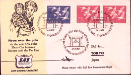 1957-Svezia I^volo SAS Stoccolma-Tokio - Luftpost