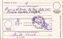 1977-PACCHI POSTALI Cpl. Lire 1000 (102) Su Avviso Ricevimento. Pacco Lentini (2 - 1971-80: Marcophilia