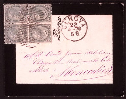 1879-Doria Cors Collettoria Su Busta Listata Lutto Genova (22.4.70) Affr. Effigi - Marcophilia