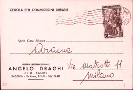 1956-IT. LAVORO Lire 6 (638) Isolato Su Cedola Commissioni Librarie - 1946-60: Marcophilie