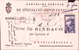 1951-ITALIA LAV. Lire 55 Isolato Su Cart. Racc. - 1946-60: Marcophilie