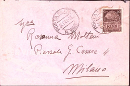 1941-MARIDIFE EGEO B.N. 300 + PM N.550 (24.3.41) Su Busta Affr. Rodi C.50 - Egée