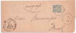 1886-SOMMACAMPAGNA Ottagonale Collettoria (13.10) Su Piego - Marcofilie