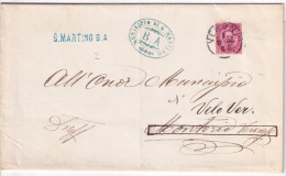 1886-S. MARTINO BUON ALBERGO Stampatello Verdastro Su Piego Verona (1.9) - Marcofilie