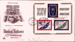 1970-NAZIONI UNITE 25 Anniversario Foglietto Fdc - Otros & Sin Clasificación