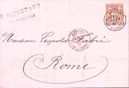 1877-FRANCE Francia C.30 (69) Isolato Su Lettera Marsiglia (21.7.77) - 1877-1920: Semi Modern Period