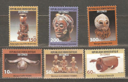 Congo: Full Set Of 6 Mint Stamps, Local Art, 2002, Mi#1692-8, MNH - Mint/hinged