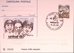 1996-UNICEF Cartolina Postale IPZS Lire 750 Ann Spec - Postwaardestukken