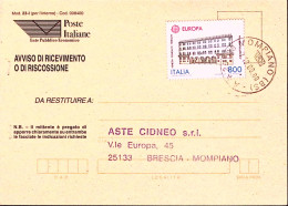 2000-Europa1990 Lire 800 Venezia Fondaco Tedeschi Isolato Su Avviso Ricevimento - 1991-00: Poststempel