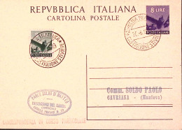 1949-2^ MOSTRA FILATELICA/CASTIGLIONE STIVIERE (30.6) Su Cartolina Postale - 1946-60: Marcophilie