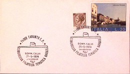 1974-ITALIA Congr. Filatelia Tematica Navale Somm. Calvi / Taranto (25.5) Ann. S - 1971-80: Poststempel
