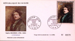 1967-Niger Delacroix Autoritratto (PA 70) Fdc - Niger (1960-...)