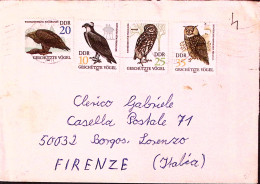1982-GERMANIA DDR . Protezione Uccelli Rapaci Serie Cpl. (2352/5) Su Busta Per L - Storia Postale