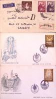1954-PORTOGALLO Tre Lettere S. Francesco Saverio C.2 E 5 + 100 Ann. Francobolli  - Postmark Collection