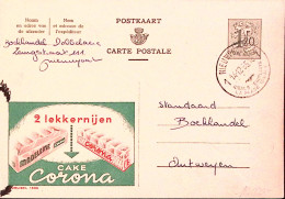 1955-Belgio  Cartolina Postale F.1,20 Pubblicitaria Corona Cake Viaggiata, Picco - Andere & Zonder Classificatie
