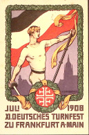 1908-GERMANIA REICH Cartolina Postale P.5 XI Camp. Ginnastica/Frankfurt (18.7) V - Storia Postale