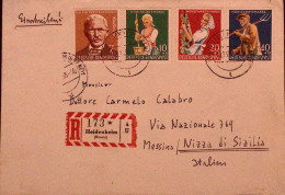 1958-GERMANIA DEUTSCHLAND Beneficenza Serie Cpl. Su Racc. Per Italia - Brieven En Documenten