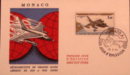 1964-MONACO 3 Ann. Volo New York-Parigi F.5 (PA 82) Fdc - FDC