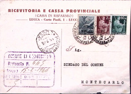 1946-Democratica Lire 2 + C. 40 E 60 Su Cart. Lucca 14.2.46 - 1946-60: Marcophilie