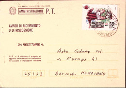 1995-MILAN CAMPIONE CALCIO1993 Lire 750 (2063) Isolato Su Avviso Ricevimento - 1991-00: Poststempel