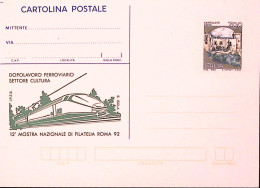 1992-12^ MOSTRA FILATELIA ROMA DOPOLAVORO FERROVIARIO Cartolina Postale IPZS Lir - Postwaardestukken