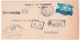 1956 X Costituzione Lire 60 (800) Isolato Su Piego Raccomandato Calenzano (1.8) - Non Classés