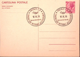 1970-CONGRESSO INTERN. ALLERGOLOGIA/FIRENZE Ann Speciale (12.10) Su Cartolina Po - 1961-70: Marcophilia