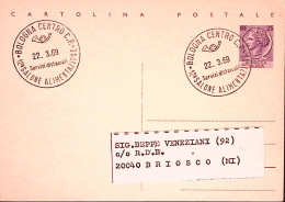1969-12^ SALONE ALIMENTAZIONE/BOLOGNA Annullo Speciale (22.3) Su Cartolina Posta - 1961-70: Marcophilia