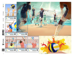 Ukraine 2022, Sport, Volleyball, Art, Sheetlet Of 6v - Oekraïne
