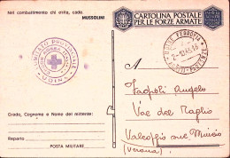1943-AVVISO DI TRANSITO Di Prigioniero Guerra Udine 2.10 Su Cartolina Franchigia - Marcophilie