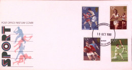 1980-GRAN BRETAGNA GREAT BRITAIN Associazioni Sportive Serie Cpl. (955/8) Fdc - Lettres & Documents