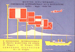 1954-ESPOSIZIONE Posta MARITTIMA Timbro Speciale Napoli (23.6.54) Su Cartolina M - Manifestations