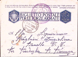 1943-Posta Militare /N 180 C.2 (18.8) Su Biglietto Franchigia - Marcophilie