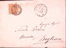 1886-BERGAMO ALTA C1+sbarre (15.7) Su Busta Affrancata Effigie C.20 - Marcophilie