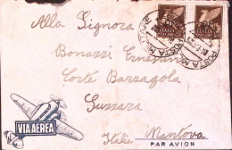 1943-Posta Militare/N 187 C.2 (4.9) Su Busta Via Aerea Affrancata PA Sopr.PM Due - Marcophilie