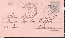 1904-OPPEANO Ottagonale Collettoria (8.6) Su Biglietto Postale C.5 - Marcophilie