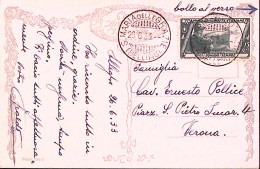 1933-S.MARIA Delle GRAZIE/BELLUNO C.2 (26.6) Su Cartolina Affrancata X Marcia Du - Marcophilia