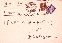 1944-Posta Aerea C.75 (12) + Imperiale Lire 1 (252A) Su Racc. Cicognara (14.4) - Marcophilia