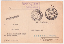 1941-Posta Militare N. 110 C.2 (31.10) Su Cartolina Di Servizio - Marcophilia