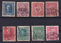 1908-AUSTRIA 8 Differenti Francobolli Usati PERFORATI PERFIN Con Sigle Different - Gebraucht