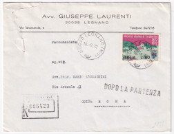 1972-SOCIETA ALPINISTI TRIDENTINI Lire 180 (1181) Isolato Su Raccomandata Legnan - 1971-80: Marcophilie