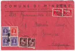 1946-Imperiale Senza Fasci Coppia Lire 5 + Democratica Coppia Lire 2 Su Raccoman - Marcophilie